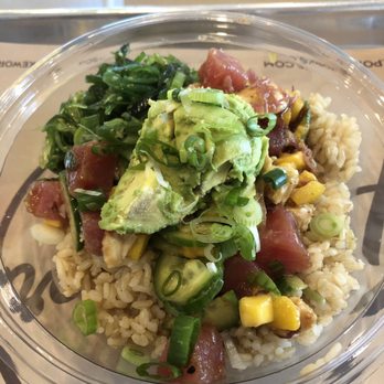 Pokeworks - Brown rice is a great option to have. Added tuna and chicken as protein. - Poke Near Me - Troy, Michigan Pokeworks - Brown rice is a great option to have. Added tuna and chicken as protein. - Poke Near Me - Troy, Michigan