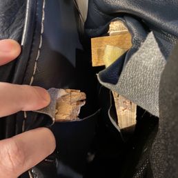 Broken crossbeam of reclining sectional couch. Broken crossbeam of reclining sectional couch.