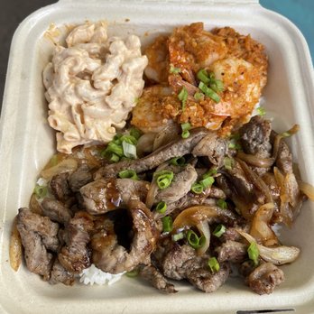 Da Bald Guy - Chopped Steak w/ Caramelized Onions and Cajun Garlic Butter Shrimp - Food Trucks Near Me - Kahuku, Hawaii Da Bald Guy - Chopped Steak w/ Caramelized Onions and Cajun Garlic Butter Shrimp - Food Trucks Near Me - Kahuku, Hawaii