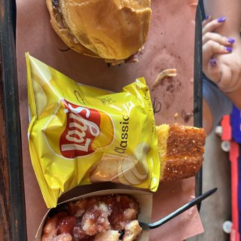 Evie Mae's Pit Barbecue - Small pulled pork sandwich , cobbler and corn bread - Barbeque Near Me - Wolfforth, Texas Evie Mae's Pit Barbecue - Small pulled pork sandwich , cobbler and corn bread - Barbeque Near Me - Wolfforth, Texas
