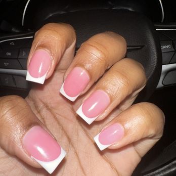Noire Nail Bar ATL - Natural nails with over lay, french tip by V - Nail Salons Near Me - Chamblee, Georgia