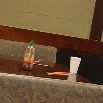 Hayashi Hibachi - Workers bitten styrofoam cup on customer table - Japanese Near Me - McAllen, Texas Hayashi Hibachi - Workers bitten styrofoam cup on customer table - Japanese Near Me - McAllen, Texas