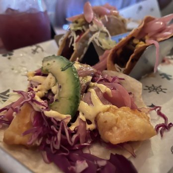 Diego Pops - A Shrimp Taco paired up with a Beef Machaca and Plantain Taco - Cocktail Bars Near Me - Scottsdale, Arizona Diego Pops - A Shrimp Taco paired up with a Beef Machaca and Plantain Taco - Cocktail Bars Near Me - Scottsdale, Arizona