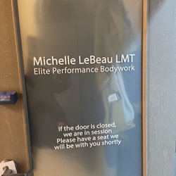 Michelle LeBeau, LMT - Elite Performance BodyWork - Office door