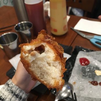 The Basac - Not much cheese inside the corn dog - Korean Near Me - Flushing, New York