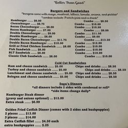 Suga's Diner - Menu