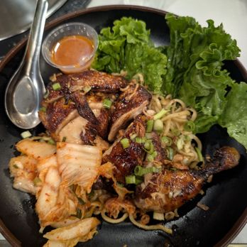 Lang Nuong - Five Spice Pan Seared Cornish Hen with Garlic Noodles - Seafood Near Me - San Jose, California