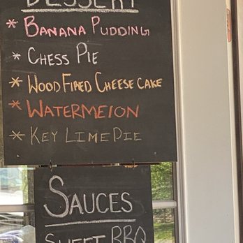 Oak Hill Barbeque - a menu for dessert - Barbeque Near Me - Sunbury, Ohio