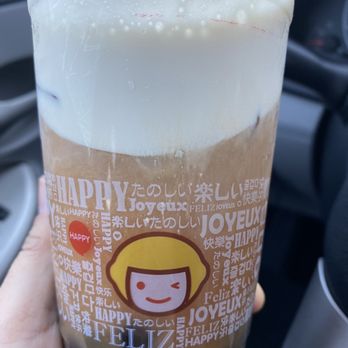 Happy Lemon - Black Tea with Salted cheese and Boba medium - Coffee & Tea Near Me - Fresno, California Happy Lemon - Black Tea with Salted cheese and Boba medium - Coffee & Tea Near Me - Fresno, California
