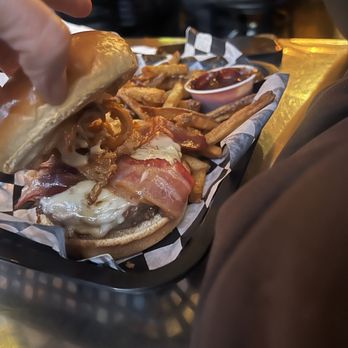 Stray Dog - PB and Bacon Burger - New American Near Me - Minneapolis, Minnesota