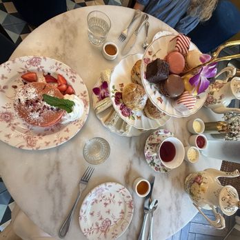 Little Hen - Houston - Afternoon Tea for two & Rose Petal Pancakes - Waffles Near Me - Houston, Texas