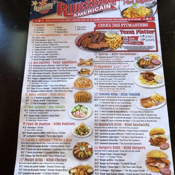 RUBS American BBQ - Menu - Barbeque Near Me - Laval, Quebec RUBS American BBQ - Menu - Barbeque Near Me - Laval, Quebec