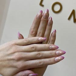 Nail’d It London - Rubber Base Hard Gel Manicure on Natural Nail with French Tips x Chrome