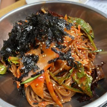 Kang Euni Korean Restaurant - a bowl of noodles with seaweed - Korean Near Me - La Palma, California Kang Euni Korean Restaurant - a bowl of noodles with seaweed - Korean Near Me - La Palma, California