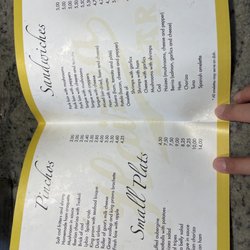 Menu as of October 2022