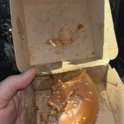 Size comparison of the nasty piece of plastic or paper that was in my burger...