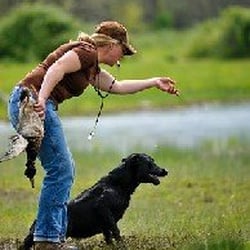Rogue Retrievers - Me at a Hunt Test with Gemmy