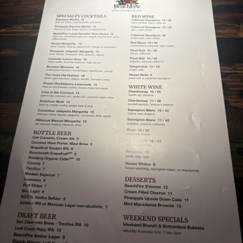 Beachfire Bar & Grill - Menu - New American Near Me - San Clemente, California Beachfire Bar & Grill - Menu - New American Near Me - San Clemente, California