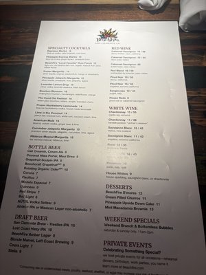 Menu photo 2 Beachfire Bar & Grill San Clemente, CA Menu photo 2 Beachfire Bar & Grill San Clemente, CA