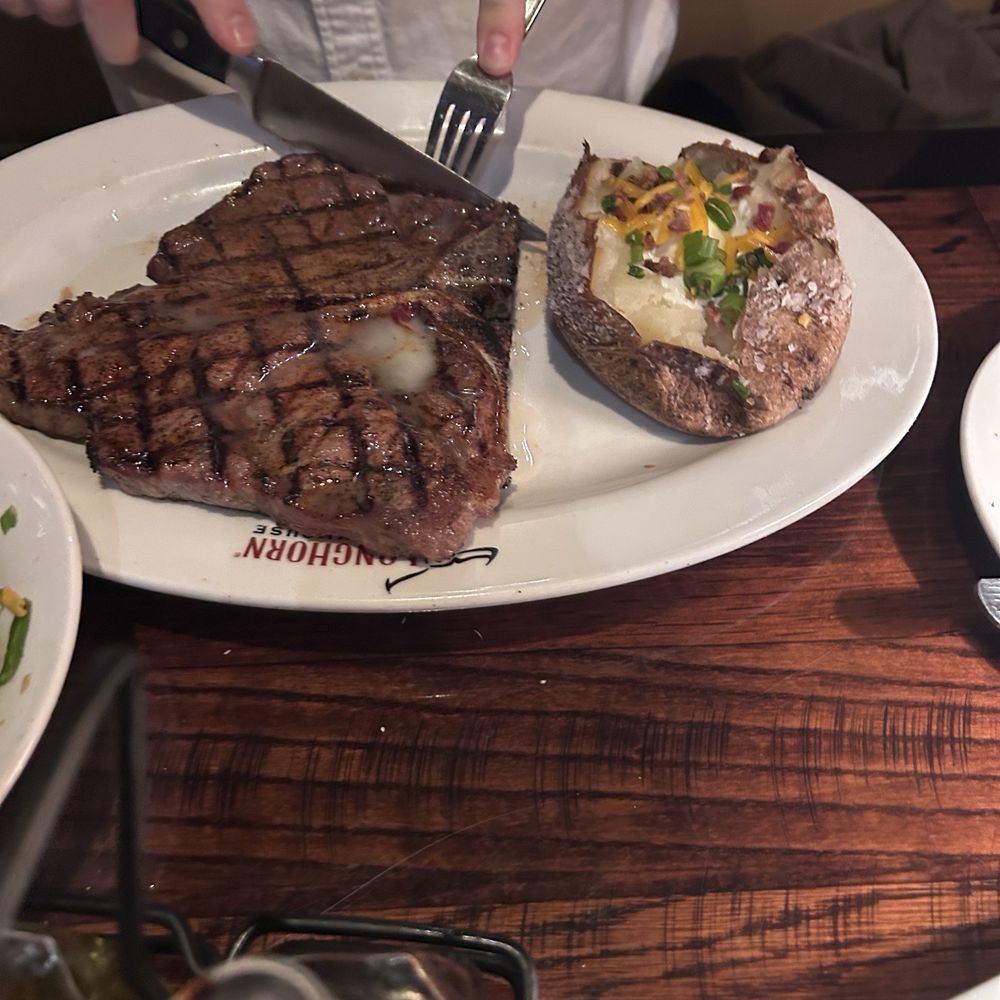 Porterhouse and baked potato Porterhouse and baked potato