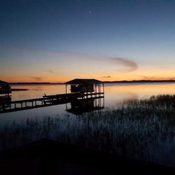 Lakeside Inn & Cafe - Sunset right outside our door