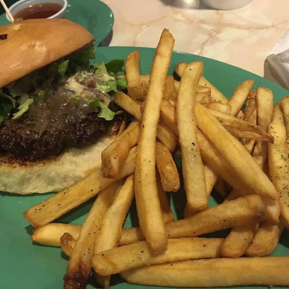 The Froghead Grill - Burger with fries - American Near Me - Clinton, Mississippi