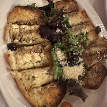 Fiore Restaurant - Goat Cheese Garlic Bread (there is vinegrette spread across) - Italian Near Me - Concord, California