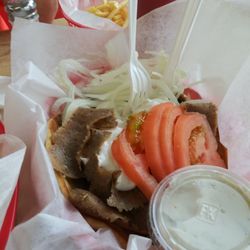 Nicky's Carry Out - Gyros sandwich and piping hot fries