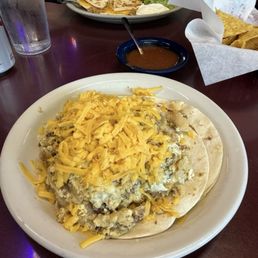 breakfast Don Juan- El Taco Grande and Quesadillas breakfast Don Juan- El Taco Grande and Quesadillas