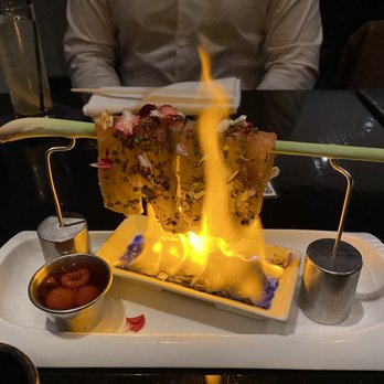 Oishii Boston - Salmon on fire - Japanese Near Me - Boston, Massachusetts Oishii Boston - Salmon on fire - Japanese Near Me - Boston, Massachusetts