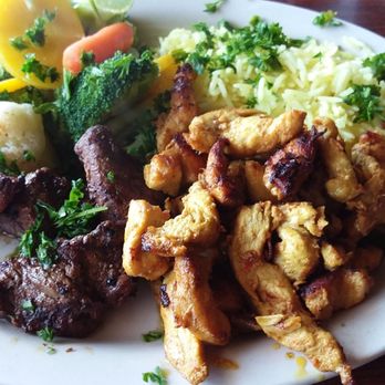 Mishkenut Mediterranean - Half and Half Chicken shawarma and beef skewers - Mediterranean Near Me - Munster, Indiana