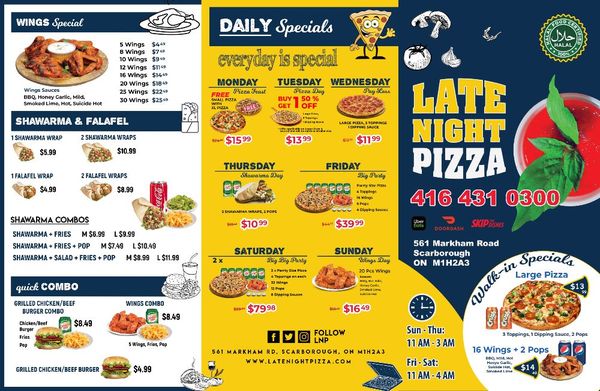 Menu photo 2 Late Night Pizza Scarborough, ON Menu photo 2 Late Night Pizza Scarborough, ON