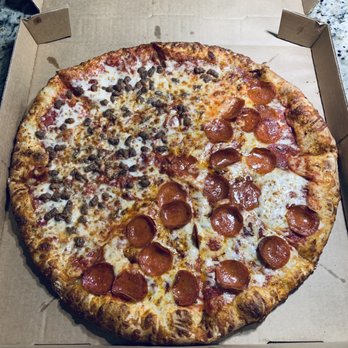 Bertolo's Pizza - Large half beef half pep - Pizza Near Me - Greenville, South Carolina Bertolo's Pizza - Large half beef half pep - Pizza Near Me - Greenville, South Carolina