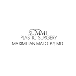 Summit Plastic Surgery - Black text on white background, reads "Summit Plastic Surgery, Maximilian Malotky MD"