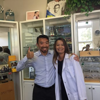 North Valley Optometry - Dr. Ngo with a patient. You can see Kat in the mirror. Yeah!! - Optometrists Near Me - San Jose, California