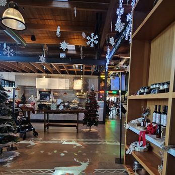 Sawmill Market - Retail space and ordering area - cute Christmas decor - Food Court Near Me - Albuquerque, New Mexico