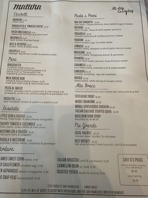 Menu photo 8 Mattina San Francisco, CA Menu photo 8 Mattina San Francisco, CA