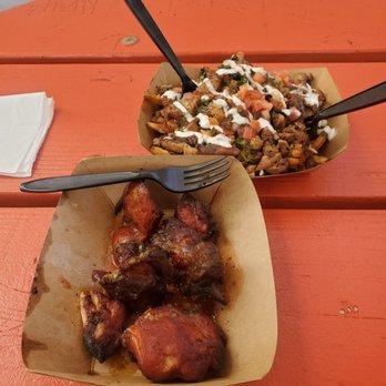 Escape Craft Brewery - Jerk wings and jerk fries - Breweries Near Me - Redlands, California