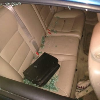 U Save Auto Glass - Window smashed, prior to being fixed at U Save Auto Glass - Auto Glass Services Near Me - Providence, Rhode Island