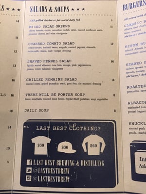 Menu photo 8 Last Best Brewing & Distilling Calgary, AB