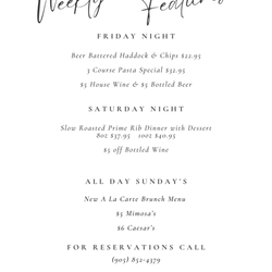 Wooden Sticks Dining Room - New Weekly Features. We look forward to serving you.