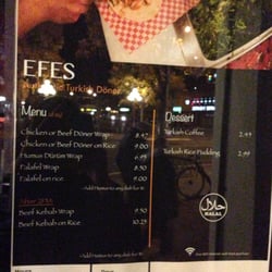 Efes Turkish Doner - Menu
