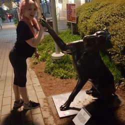High Four Doggie Statue
