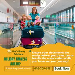 Lina's Notary Solutions - Are you all set for your trip? We can help you with last-minute document notarization.