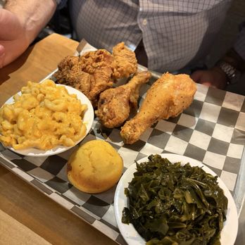 Soul Secrets - Fried Chicken Dark Meat meal with collards and mac - Southern Near Me - Cincinnati, Ohio