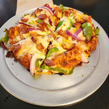 Mission Pizza - Cajun pizza: shrimp and andouille sausage - Pizza Near Me - Fremont, California Mission Pizza - Cajun pizza: shrimp and andouille sausage - Pizza Near Me - Fremont, California