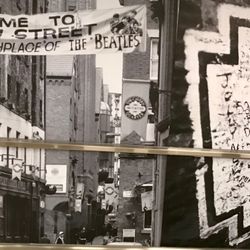 Liverpool John Lennon Airport - A Beatles mural at John Lennon Airport
