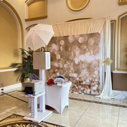 The Photo Spot - Champagne sparkle backdrop at the Flamingo Banquet Hall