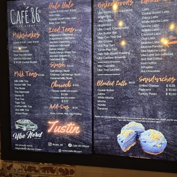 Cafe 86 - Cafe 86 menu - Desserts Near Me - Tustin, California Cafe 86 - Cafe 86 menu - Desserts Near Me - Tustin, California