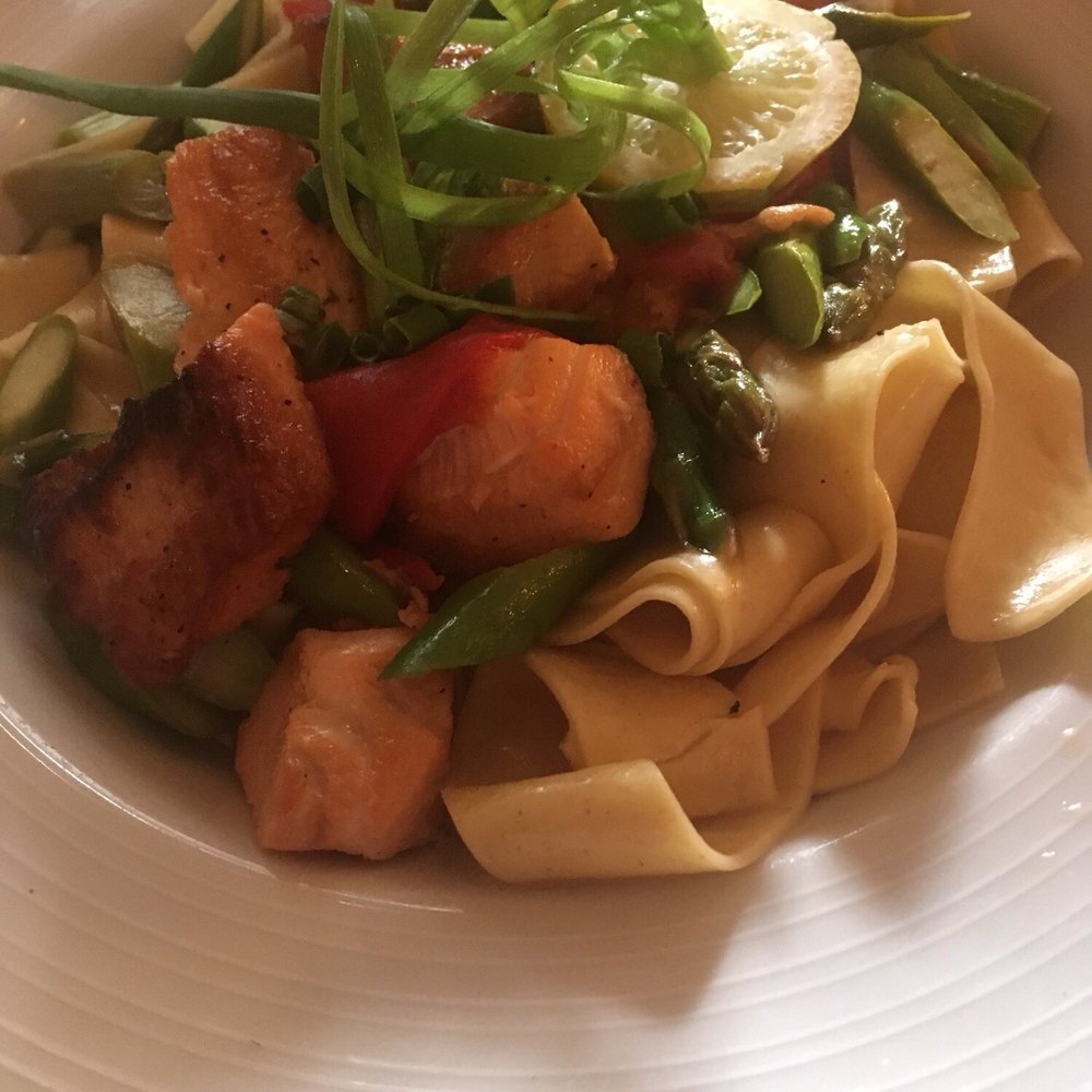 Francesca's Cucina - Salmon, asparagus and ribbon pasta - Italian Near Me - Syracuse, New York Francesca's Cucina - Salmon, asparagus and ribbon pasta - Italian Near Me - Syracuse, New York